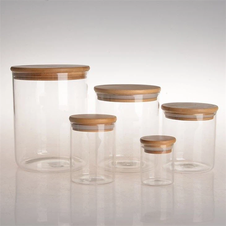 Glass Storage Jars With Airtight Bamboo Lid