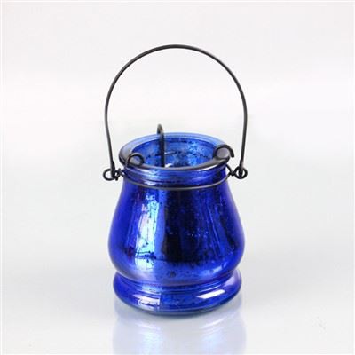 Vintage kék üveg gyertyatartók